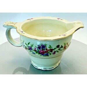Victoria Czech China Creamer Floral Gilt VIT 205 4 inch Vintage
